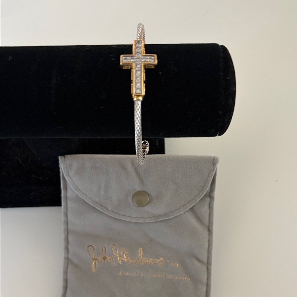 Gold and Silver Cross Bracelet